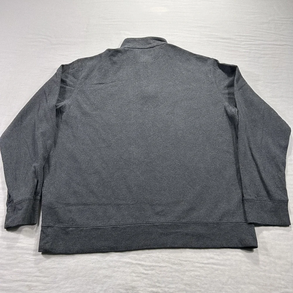 Polo Jeans Ralph Lauren Sweater Mens XL Gray Herringbone 1/4 Zip Lighweight Golf